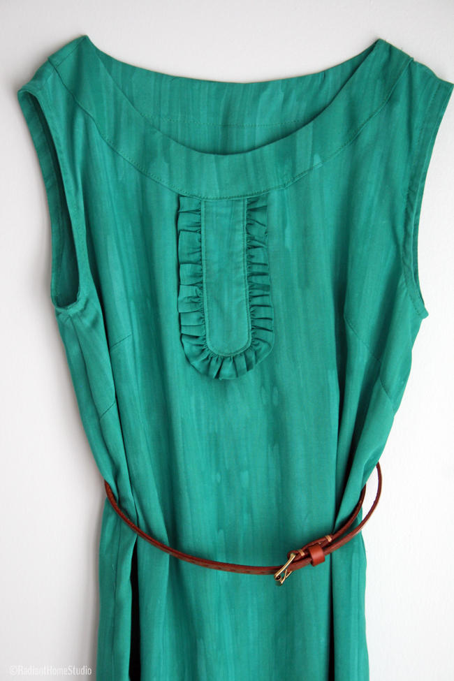 Emerald Green Market Dress | Ruffled Button Placket  | Radiant Home Studio
