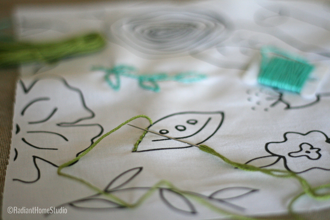 Embroider Over a Fabric Design | Radiant Home Studio