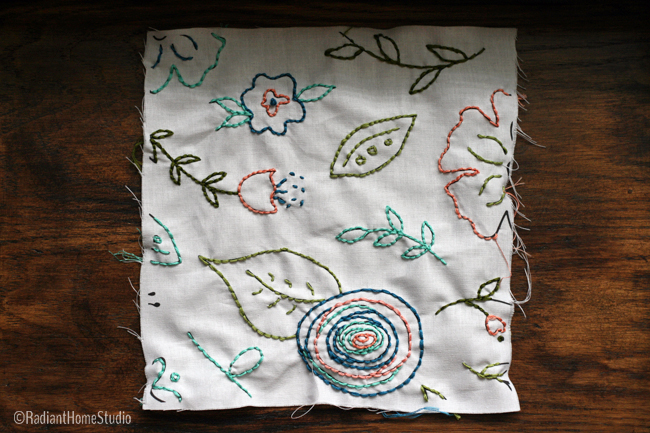 Embroidered Spoonflower Fabric Design | Radiant Home Studio