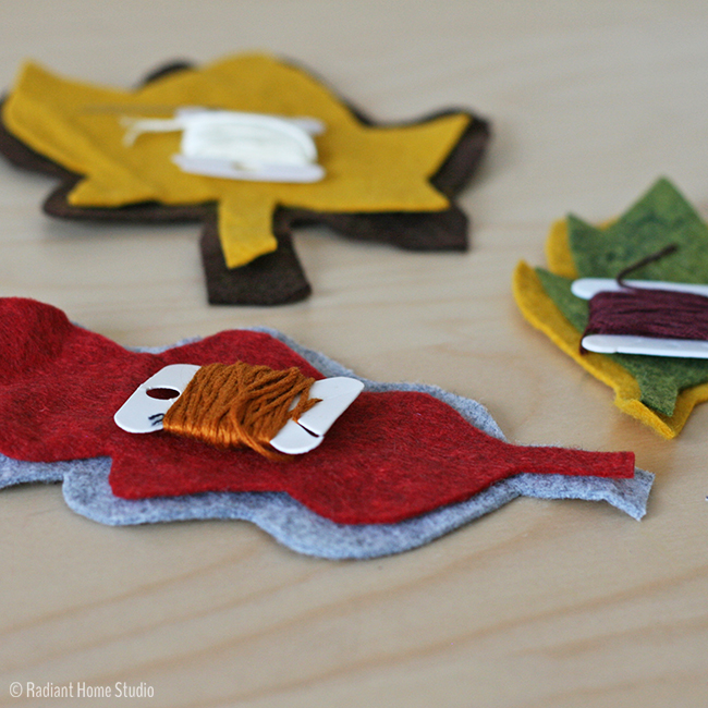 Felt Embroidered Autumn Leaves Tutorial and Free Pattern Template | Radiant Home Studio