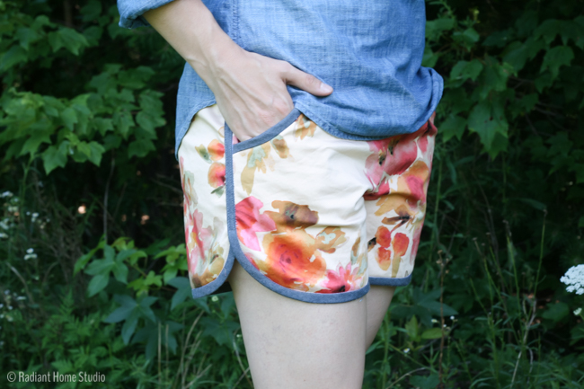 Watercolor Floral Prefontaine Shorts | Radiant Home Studio