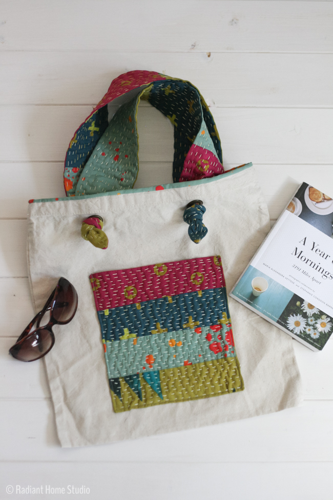 Kanth Stitched Pocket {Tote Bag Upgrade} | Radiant Home Studio