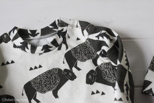 Buffalo Baby Clothes | Spoonflower Organic Knit |Radiant Home Studio