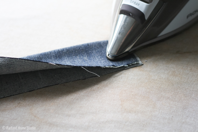 Denim Pocket with Grommets and Denim Shoulder Strap| Tote Bag Upgrade | Radiant Home Studio