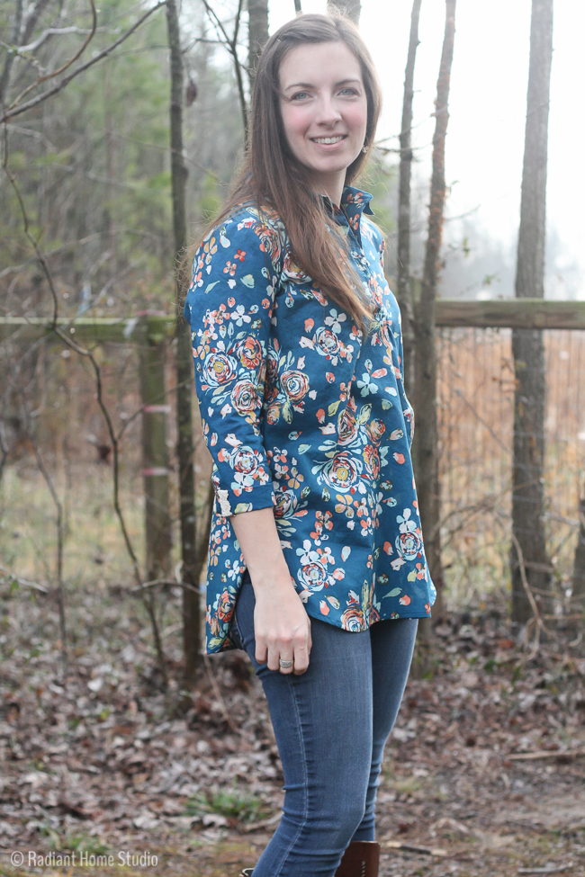 Liesl & Co Floral Gallery Tunic with Hand Stitched Details | Radiant Home Studio 