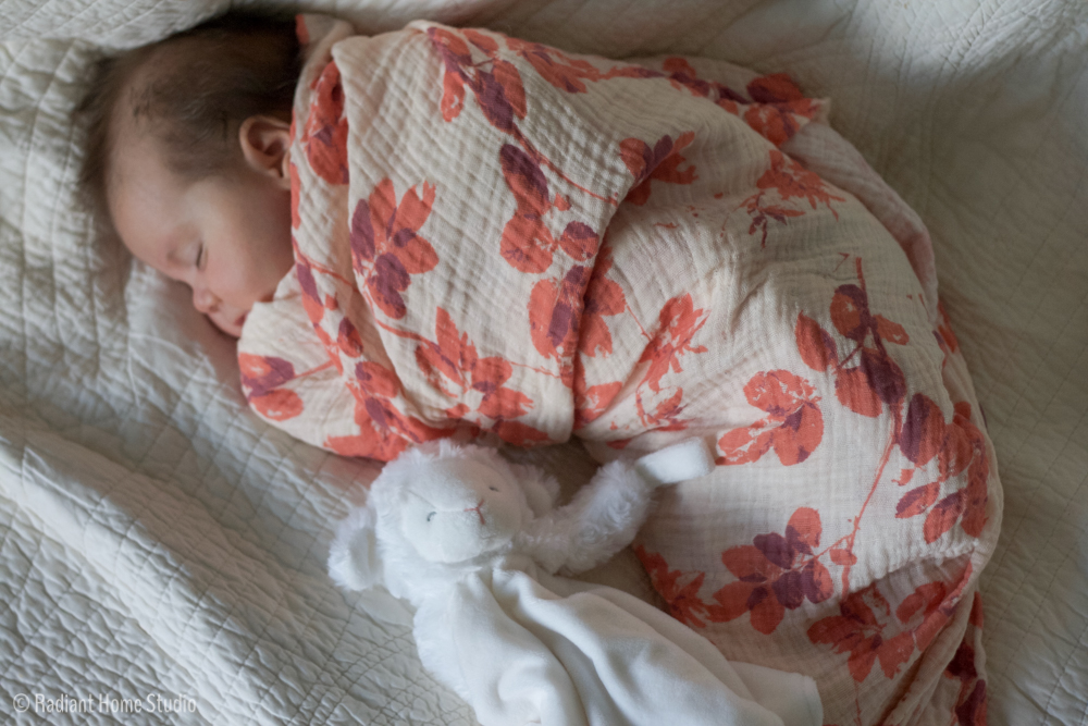 Botanical Baby Blanket with Spoonflower Swaddle Gauze | Radiant Home Studio