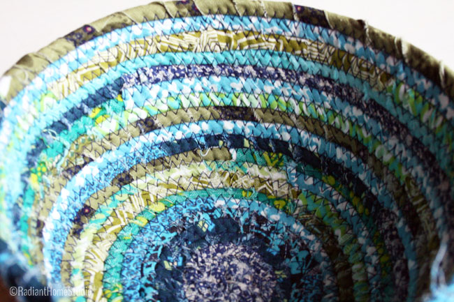 Scrappy Fabric Bowl in Blues and Greens | Radiant Home Studio