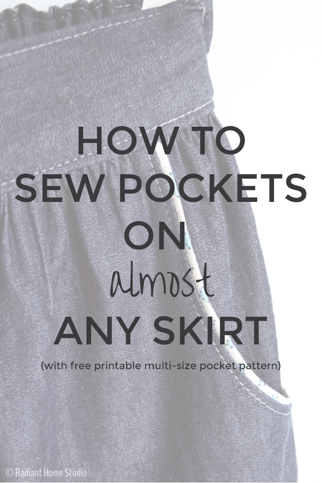 How to Sew Pockets on Almost Any Skirt | With Free Printable Pattern | Radiant Home Studio