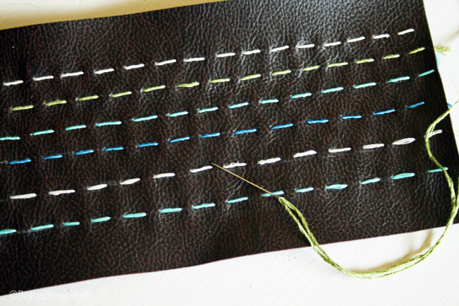 Embroider Leather Running Stitch | Radiant Home Studio
