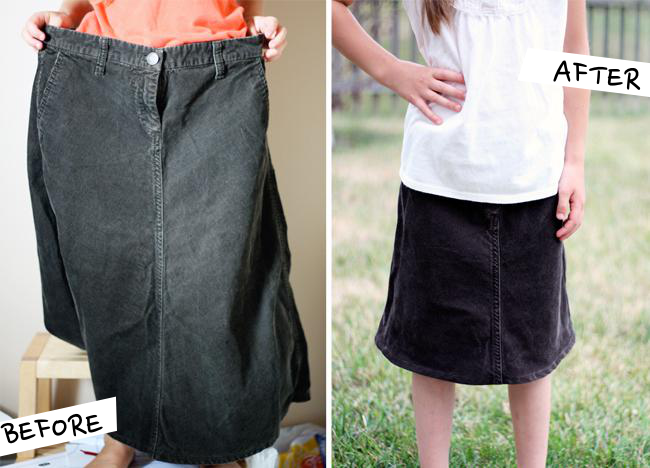 Corduroy Skirt Refashion | Radiant Home Studio