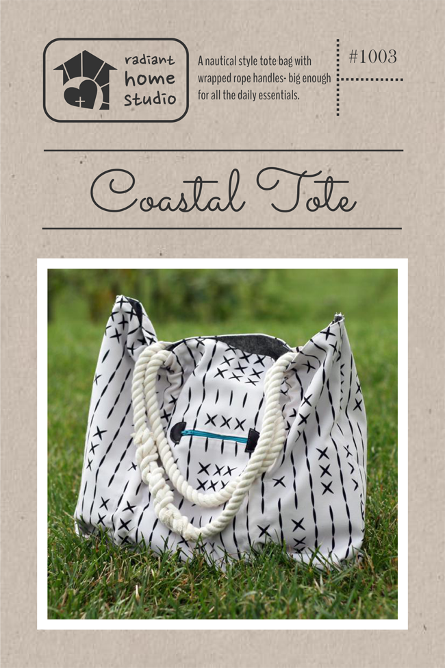 Coastal Tote Sewing Pattern | Rope Handles | Radiant Home Studio