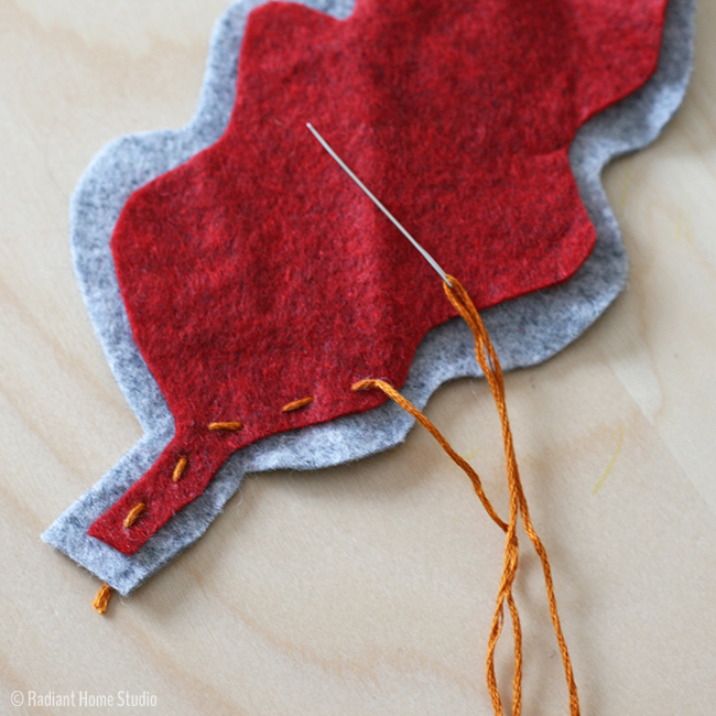 Felt Embroidered Autumn Leaves Tutorial and Free Pattern Template | Radiant Home Studio