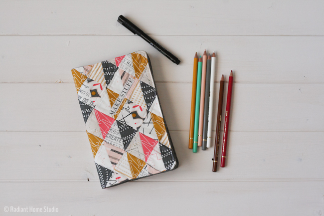 Triangle Quilted Sketchbook Cover Tutorial | Radiant Home Studio