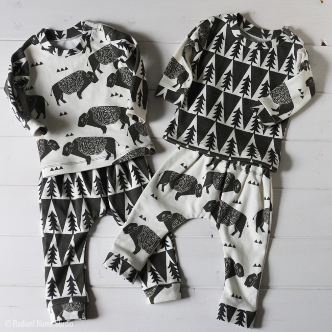 Buffalo Baby Clothes | Spoonflower Organic Knit |Radiant Home Studio