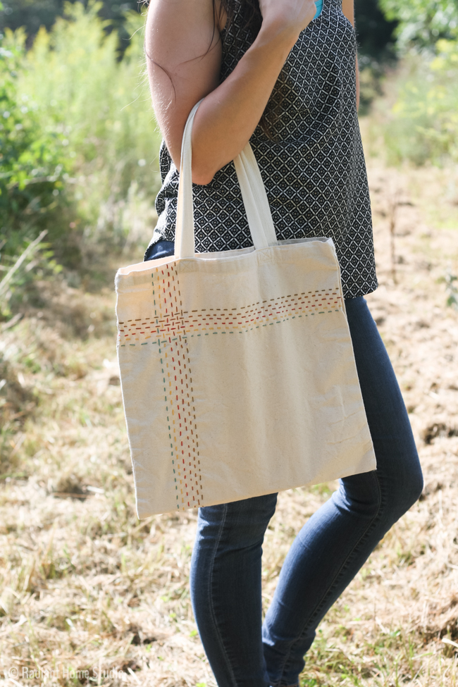 Autumn Running Stitch {Tote Bag Upgrade} | Radiant Home Studio