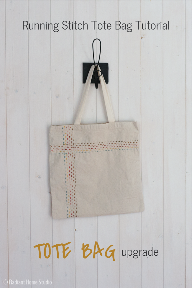 Autumn Running Stitch Tote Bag | Radiant Home Studio