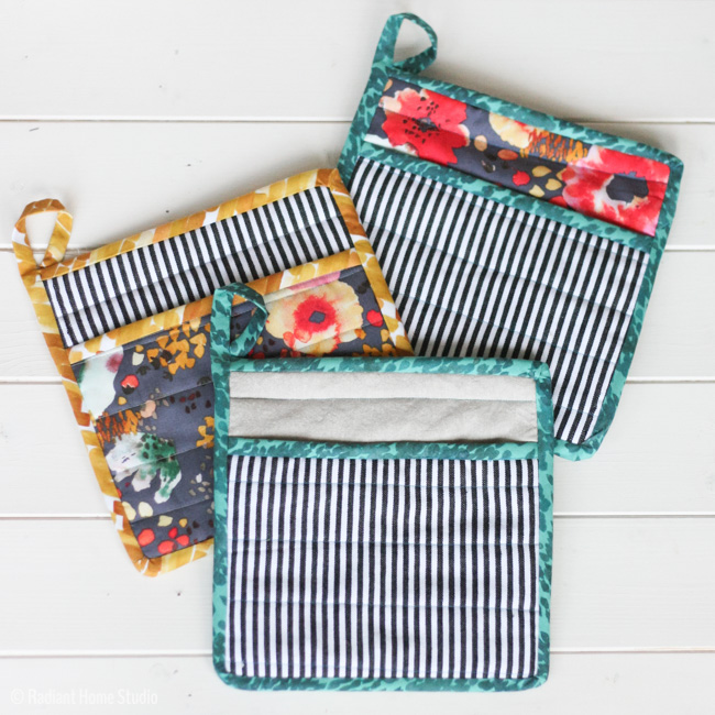 Quilted Pocket Pot Holders Sewing Tutorial and Free Pattern