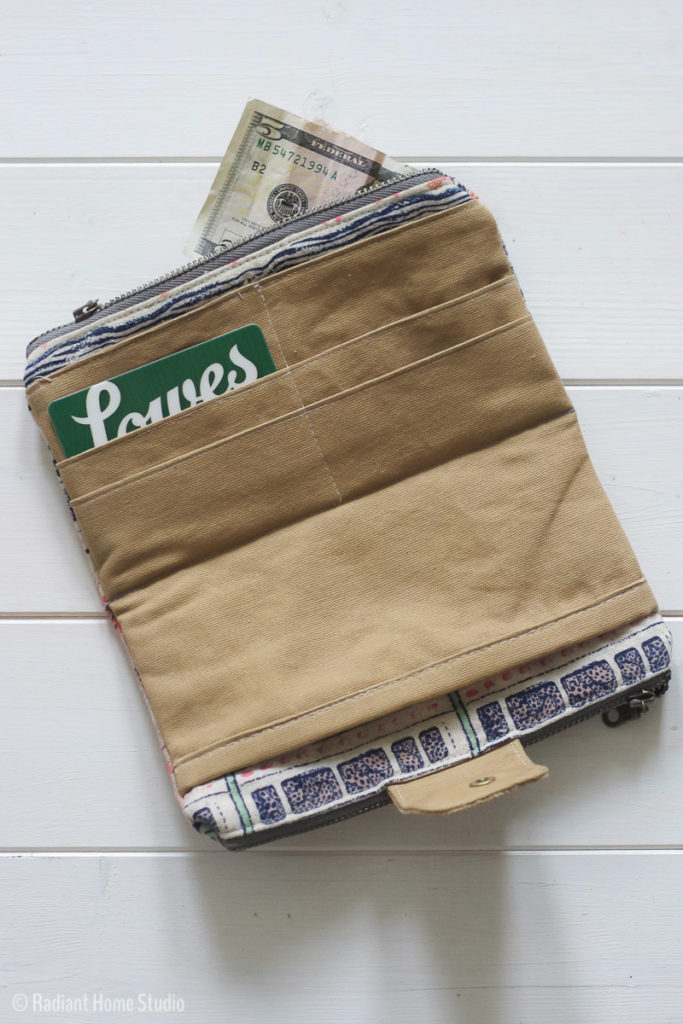 Double Zip Wallet From Handmade Style | Tokyo Train Ride Fabric | Radiant Home Studio