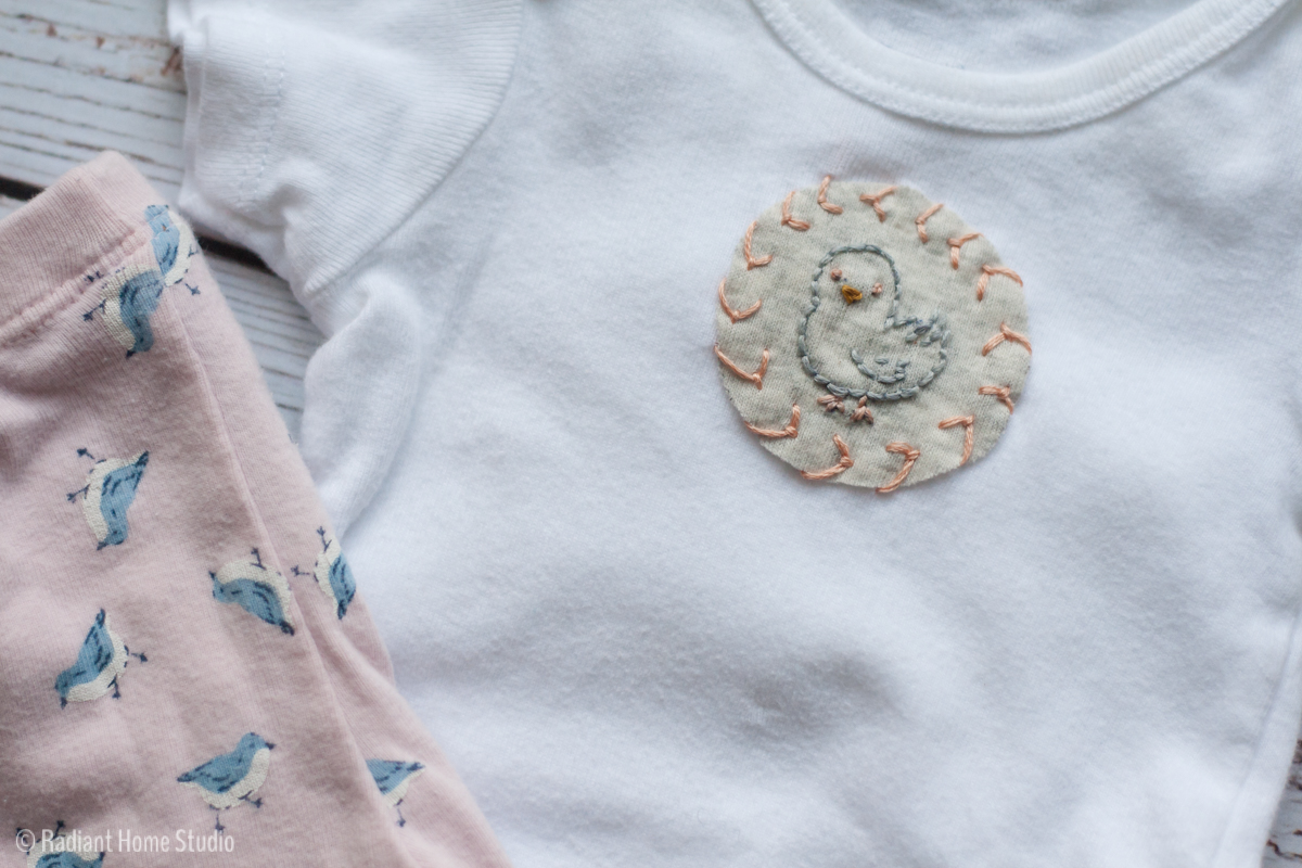 Make an Embroidered Baby Onesie as a Gift | Radiant Home Studio