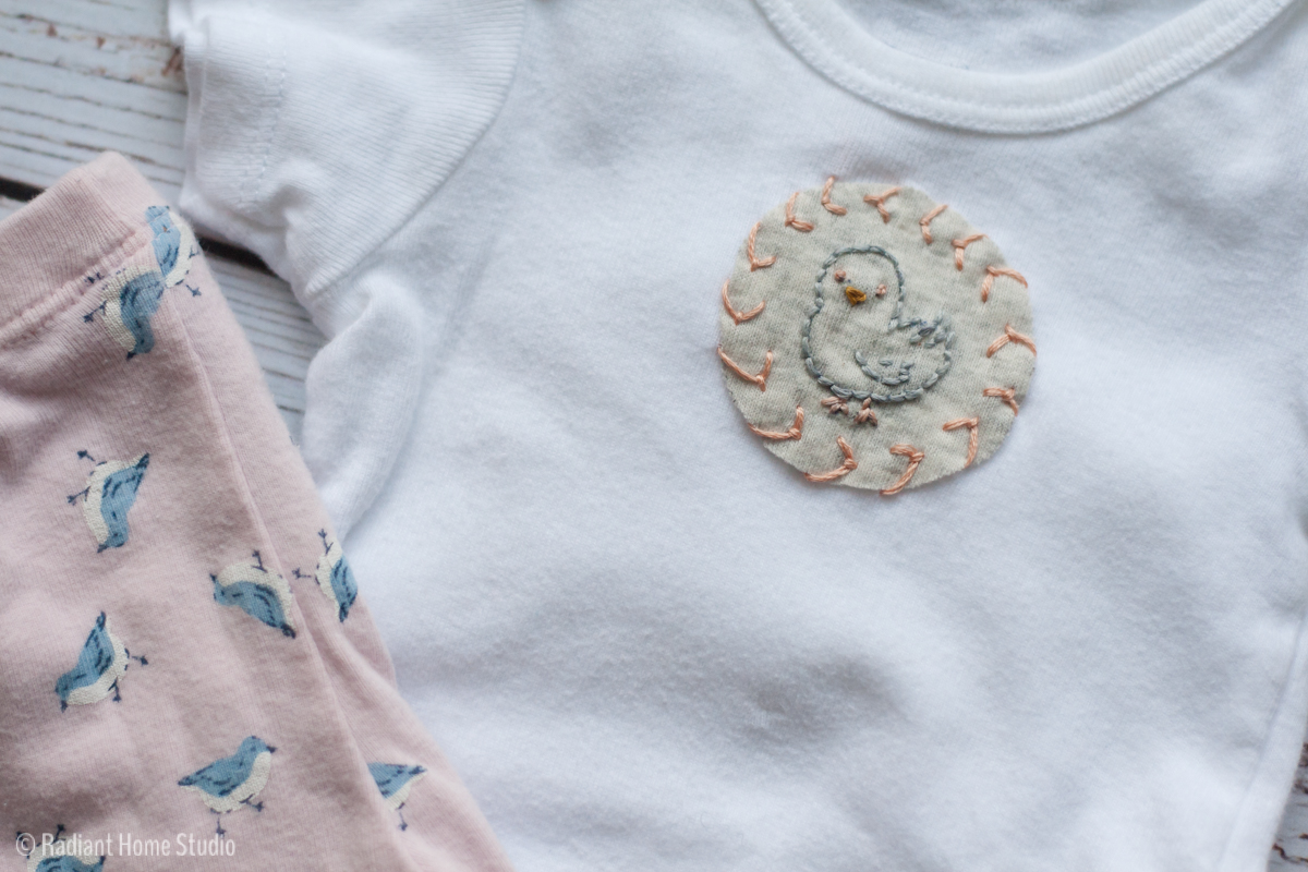 embroidered baby onesie