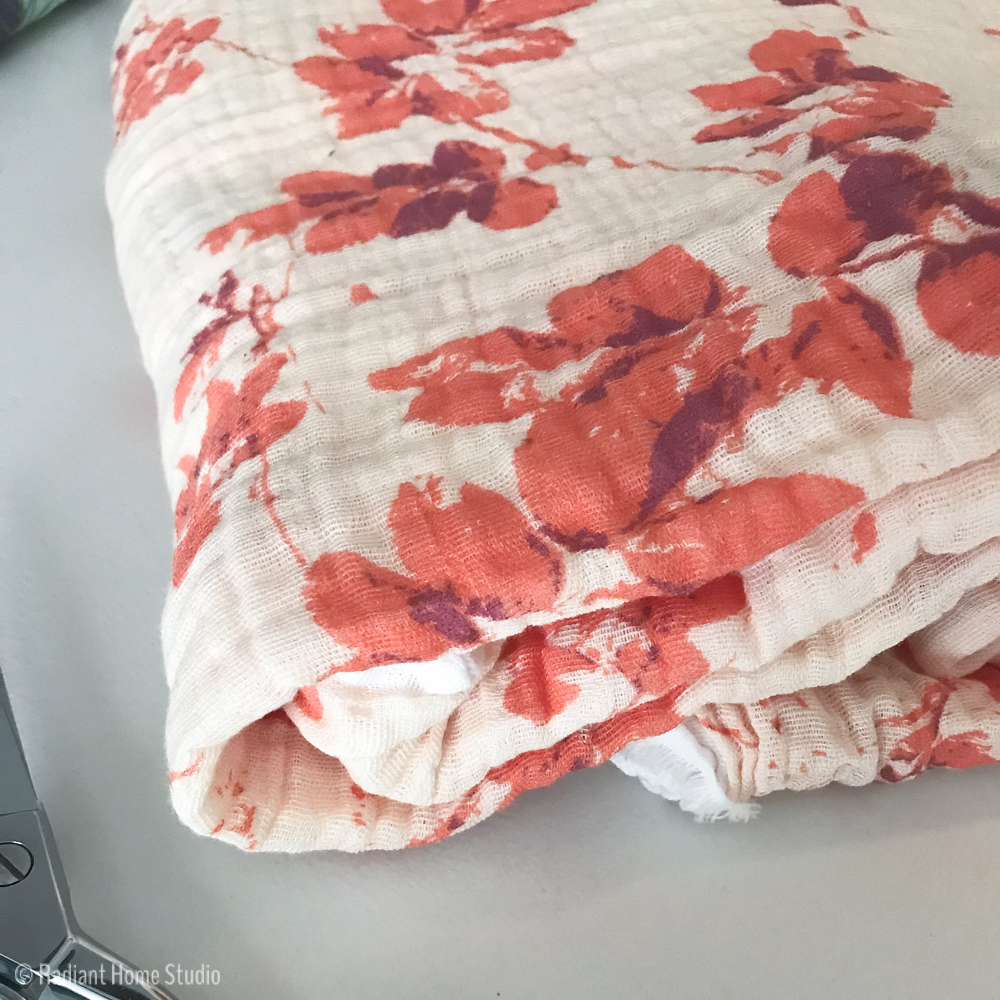 Botanical Baby Blanket with Spoonflower Swaddle Gauze | Radiant Home Studio