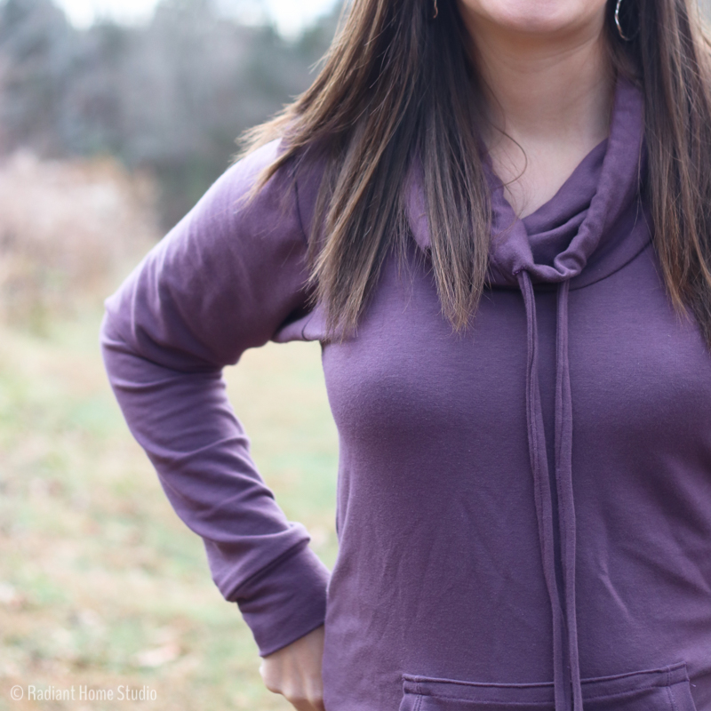 Purple Halifax Hoodie with Funnel Neck | Hey June Sewing Patterns | Handmade Clothes I actually wear | Radiant Home Studio
