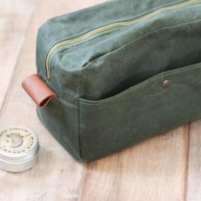 Waxed Canvas & Leather Zipper Bag | Gentlemen's Travel Case by Betz White | Radiant Home Studio