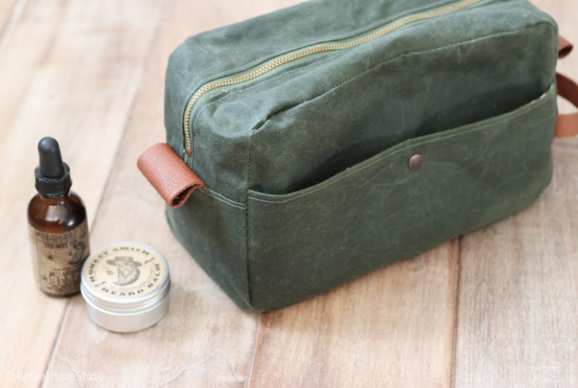Waxed Canvas & Leather Zipper Bag | Gentlemen's Travel Case by Betz White | Radiant Home Studio