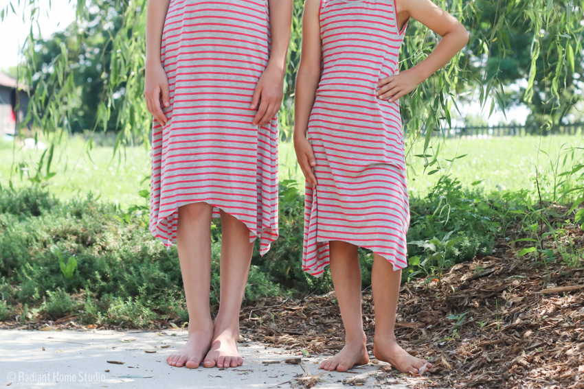 Striped Knit Dance Dresses | Handmade Girls Tank Dress | Radiant Home Studio