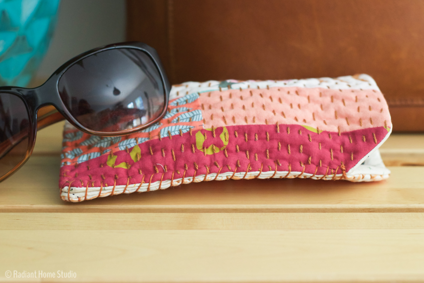 Sew a Sunglasses Case with Scraps & Kantha Stitching | DIY Handmade Sunglasses Pouch | Radiant Home Studio