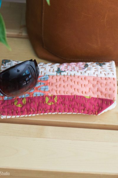 Sew a Sunglasses Case with Scraps & Kantha Stitching | DIY Handmade Sunglasses Pouch | Radiant Home Studio