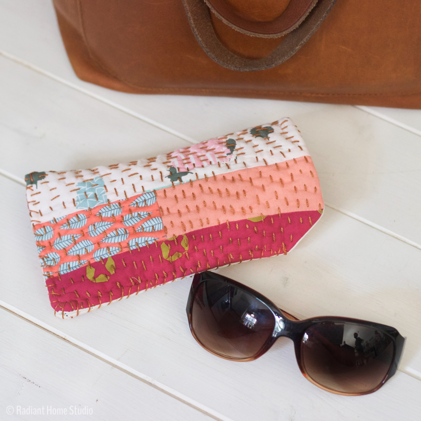 Sew a Sunglasses Case with Scraps & Kantha Stitching | DIY Handmade Sunglasses Pouch | Radiant Home Studio