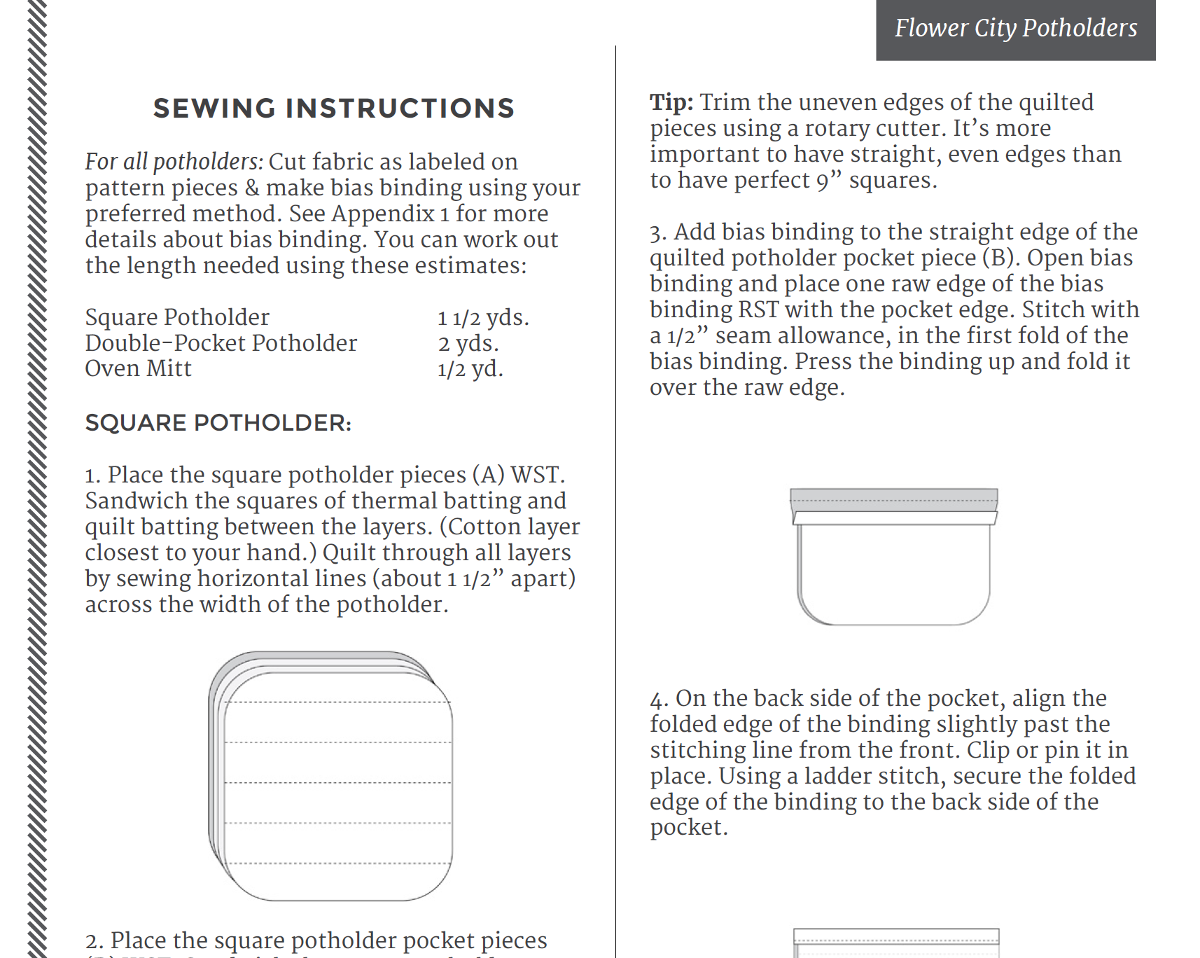 Introducing the Flower City Potholders Sewing Pattern