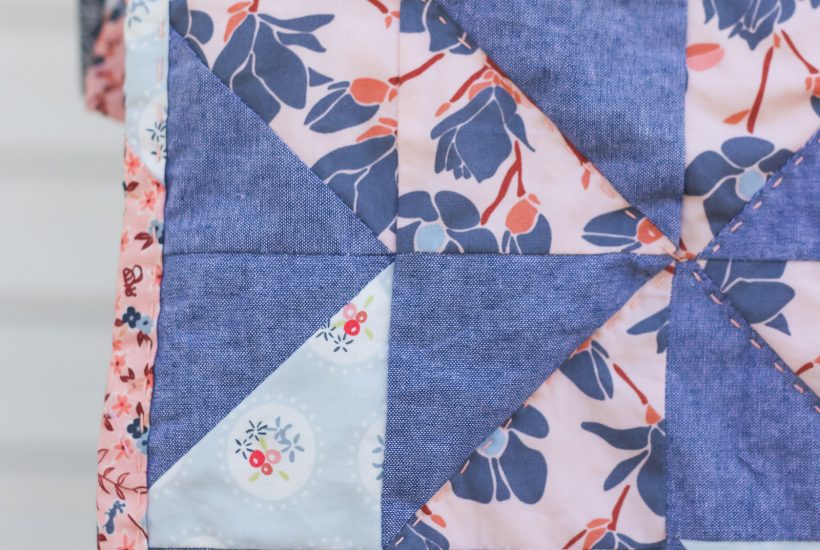 Charleston & Chambray Half Square Triangle Baby Quilt | Radiant Home Studio