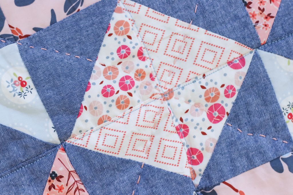 Charleston & Chambray Half Square Triangle Baby Quilt | Radiant Home Studio