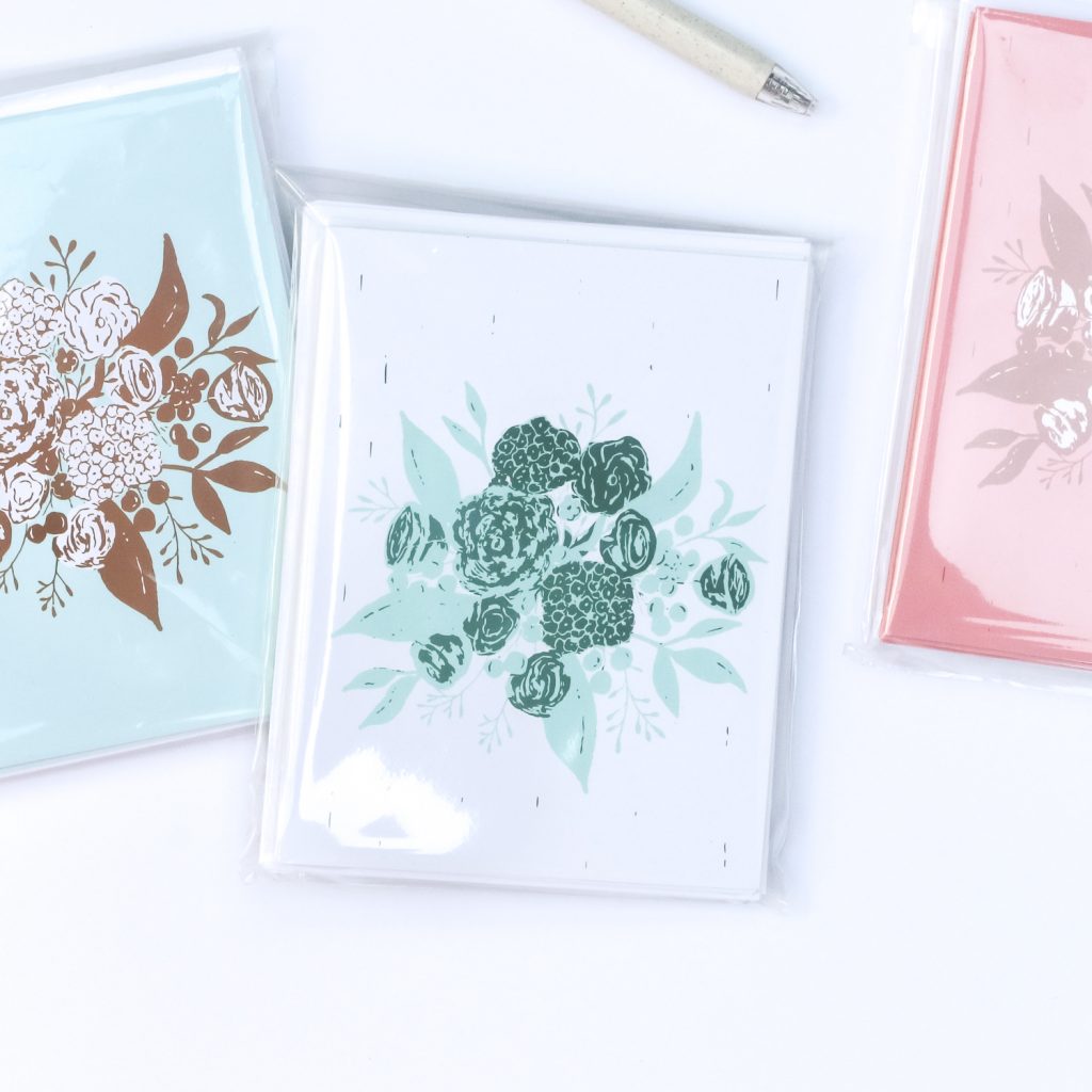 Emerald Boho Bouquet Notecards | Radiant Home Studio